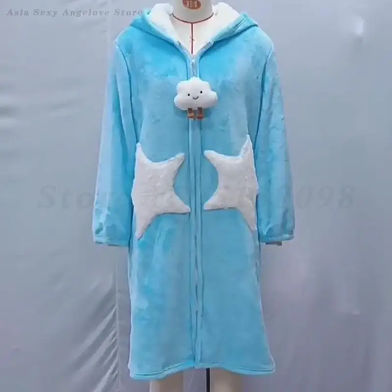 

Женский флисовый халат для сна, новинка зимы 2025, утепленная домашняя одежда, теплая ночная рубашка на молнии с капюшоном, удобные пижамы для домашнего отдыха