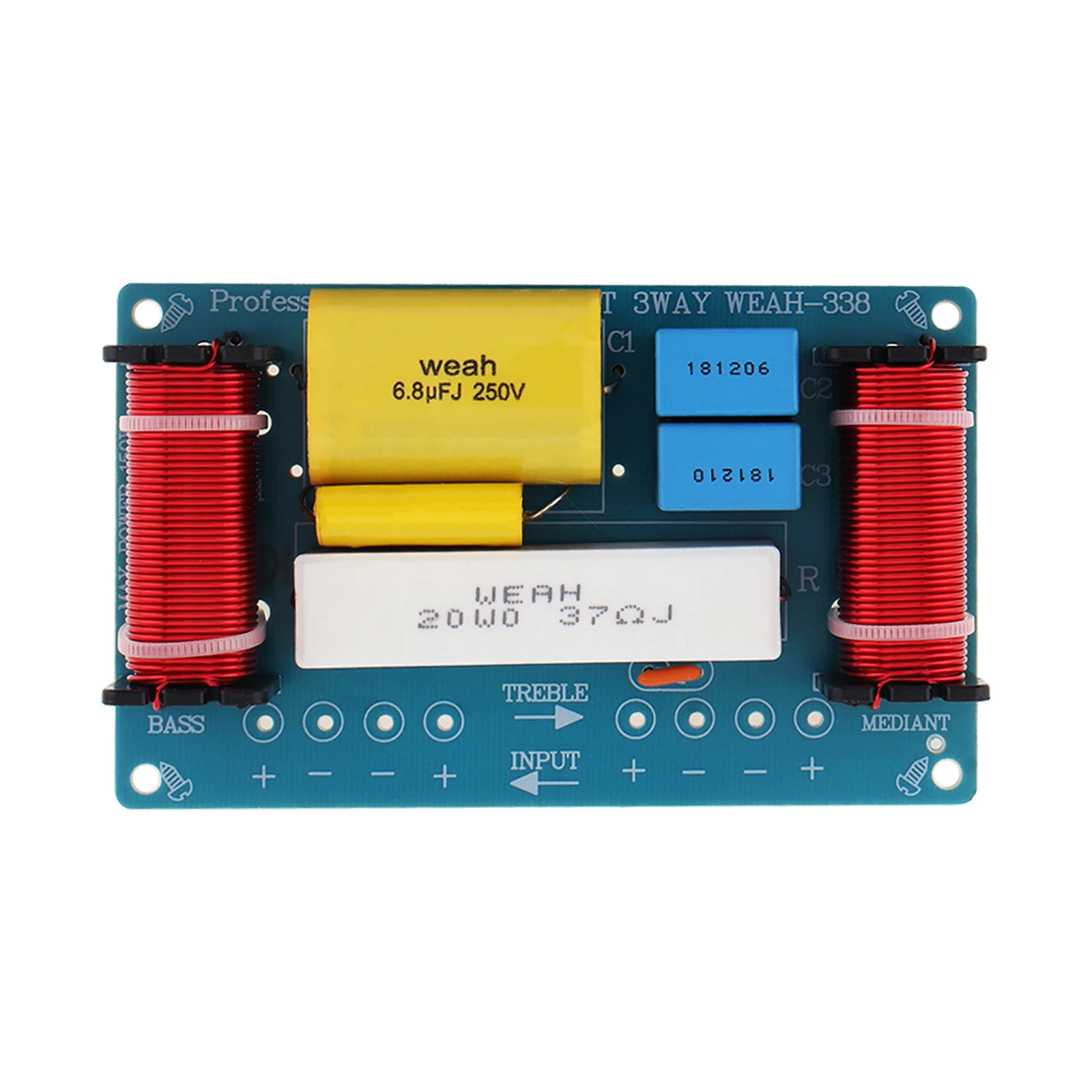 2pcs WEAH-338 3 Unit Crossover Filters 3 Way Audio Frequency Divider Beautiful Appearance Full Power