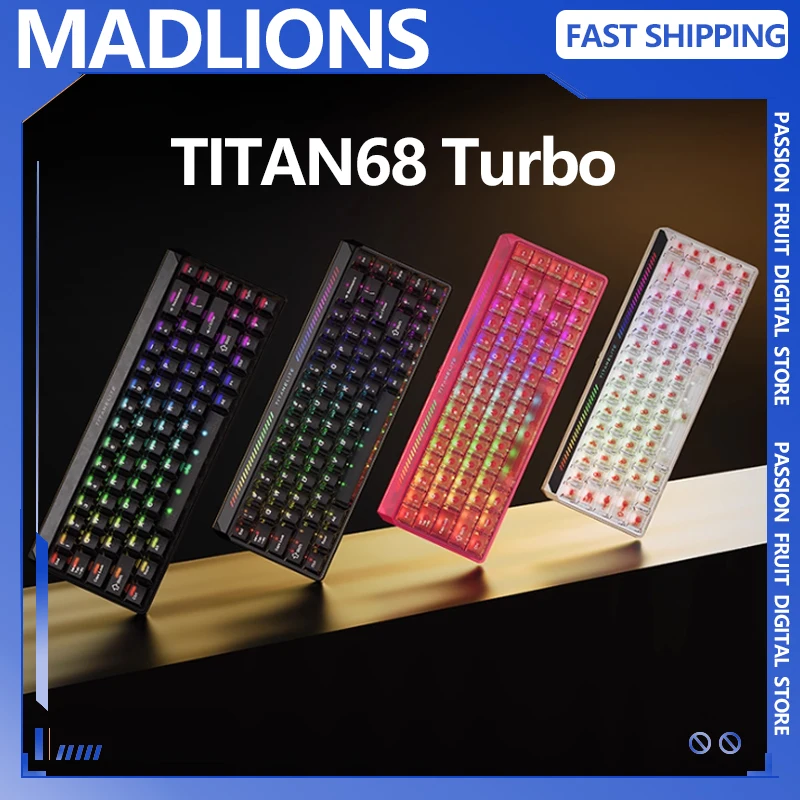 

New FGG MADLIONS TITAN68 Turbo ESports Hall Effect Keyboard Wired Magnetic Switch RT0.001mm Gaming Keyboard Gamer PC Accessories