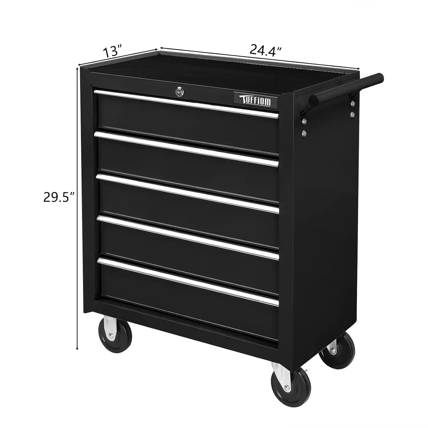 5-Drawer Rolling Tool Chest w/Drawers & Lock, Tool Storage Cabinet with Lockable Wheels, Top Cushion & Drawer, Customized