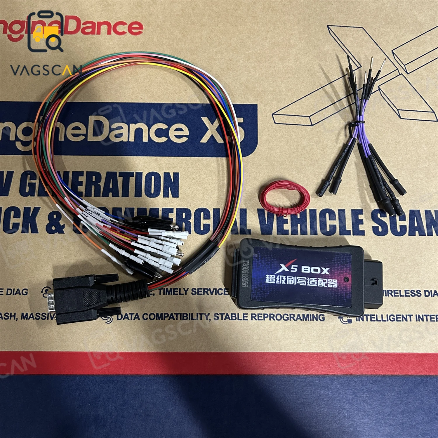 EngineDance X5 Box Adapter for Reading Writing and Programming Overseas International Brand Vehicles Truck Diagnostic Tool
