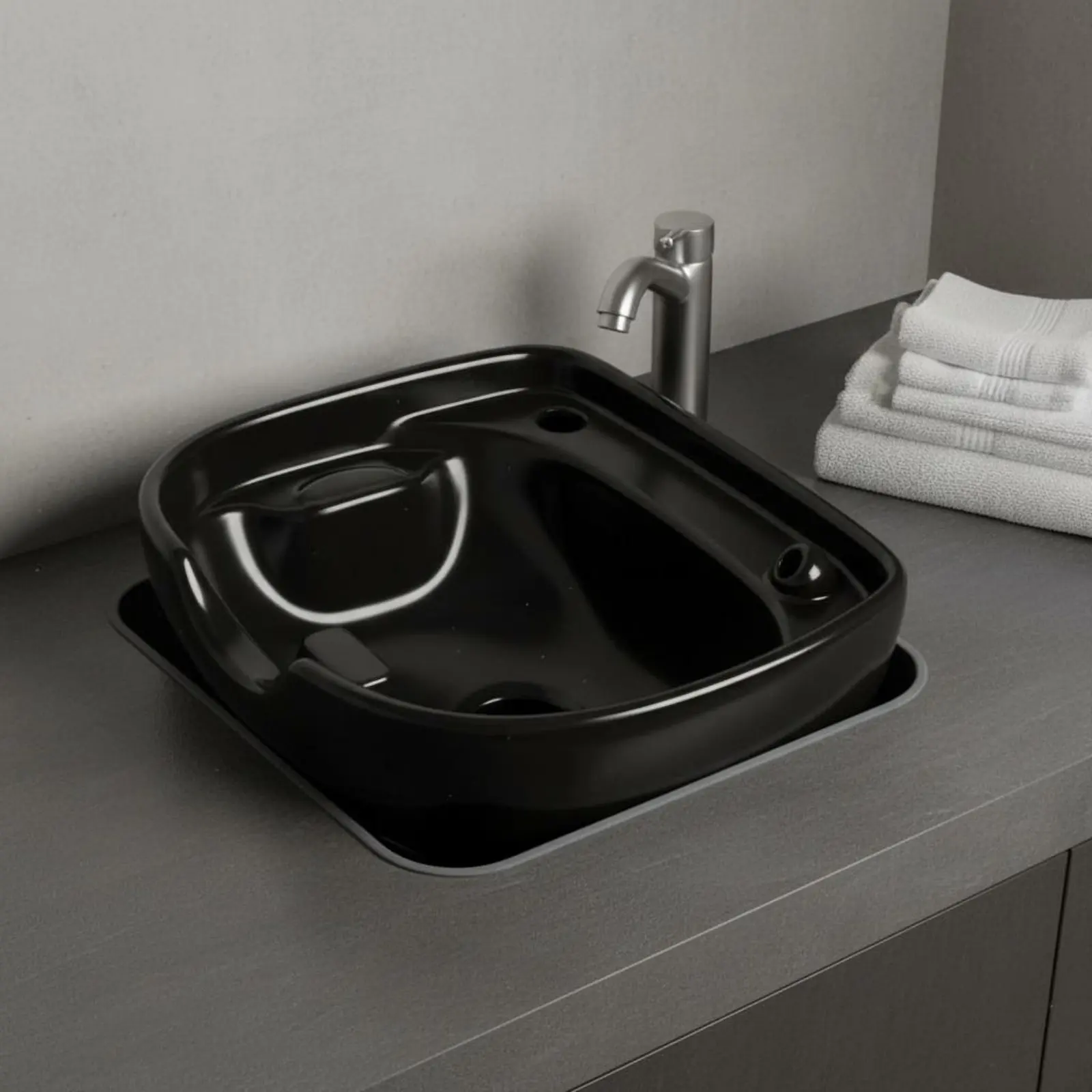 Ceramic Shampoo Bowl Easy to Clean Salon Shampoo Sink Beauty Equipment Sturdy and Stable for Hairdressers