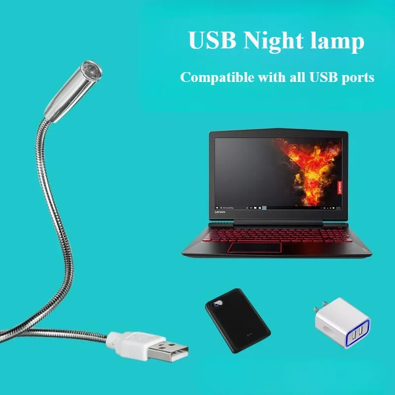 USB Flexible Light Led Glowing Lamp Portable Flexible Adjustable Light Laptop Keyboard Lighting Studying Writing Reading Light