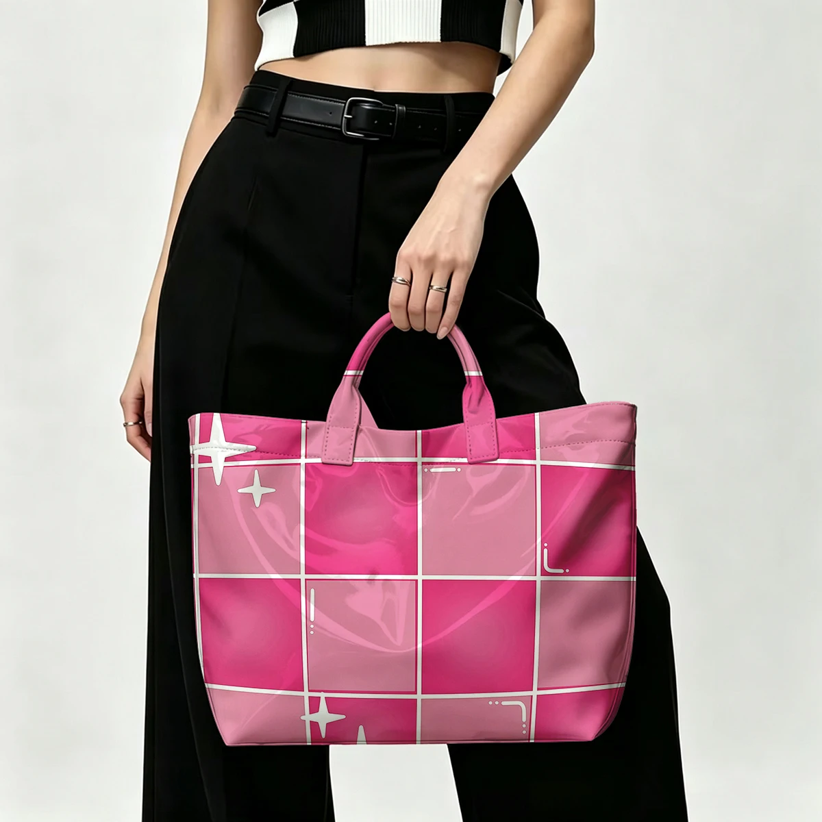 Bloated pink PVC Tote Bag Waterproof Transparent Jelly Bag Beach Bag Tote Pouch Bow Handbags Storage Bag