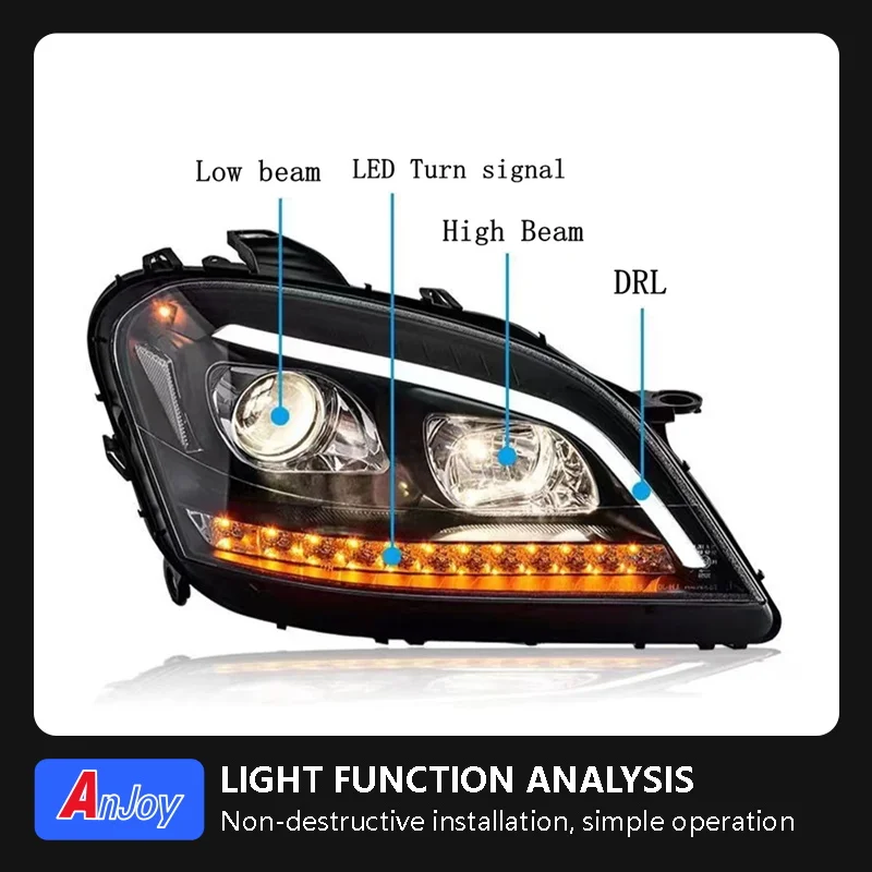 Car Head Lamp for Benz W164 LED Headlights 2005-2008 ML350 ML400 ML500 LED Headlight DRL Signal auto Accessories