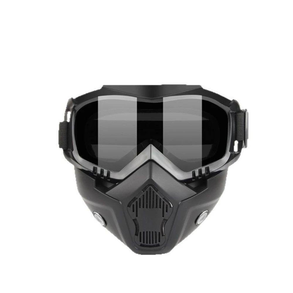 Cross-Border Motorcycle Goggles,Retro Face Shield, Anti-Fog Off-Road Helmet Goggles, Windproof for Outdoor Riding