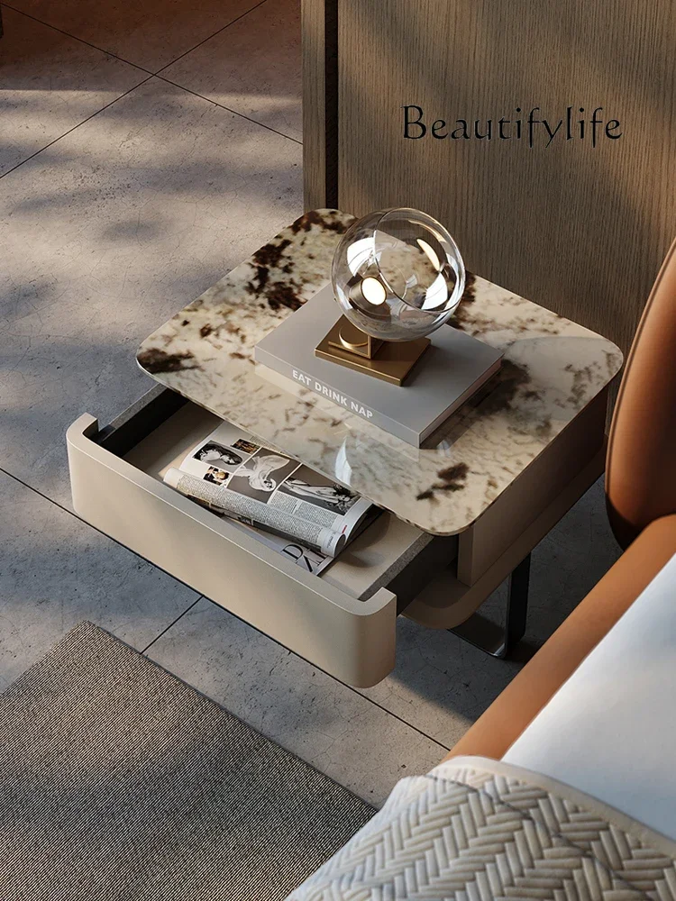 

غرفة نوم كاملة أثاث Home Bedroom Bedside Table Living Room Natural Luxury Stone Side Cabinet Corner Several Light Luxury High Se