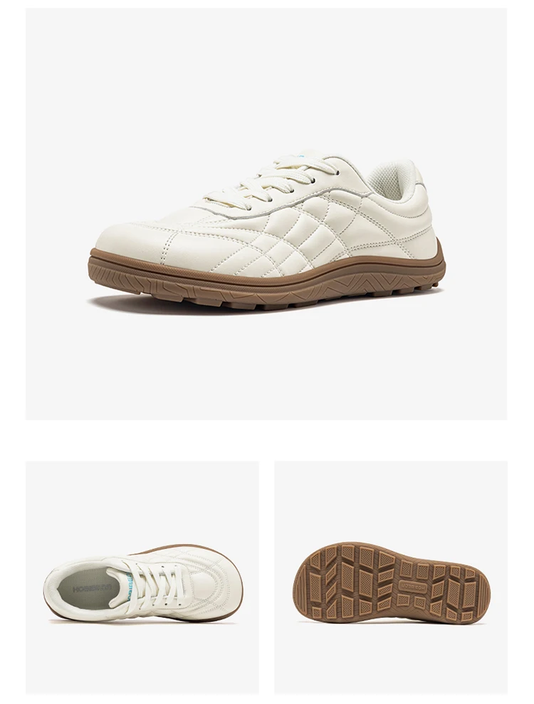 HOBIBEAR Damen-Sneaker mit breiter Zehenbox, Kunstleder, Barfußschuhe, klassische Schnürschuhe mit Nähfaden, zum Gehen geeignete Schnürsneaker – Detail 13