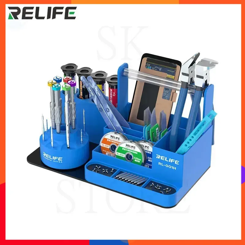 

RELIFE RL-001H Multifunction 360° Rotating Repair Storage Box Phone Repair Kit Organizer Stepped Layer Portable Plastic Toolbox