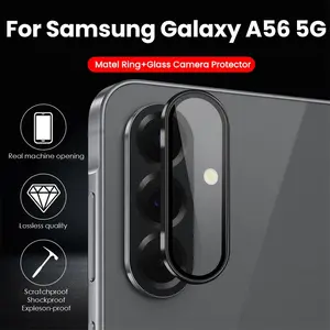 Bilashmart Back Camera Protective Glass Samsung Galaxy A56 A36 A26 5G 9D Rear Metal Lens Ring Guard Cap On SamsungA56 A 56 36 26 2025
