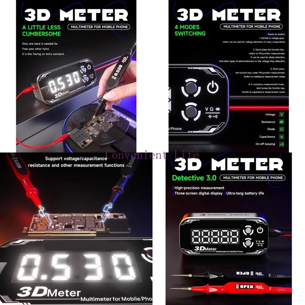 

L1EE Многофункциональный цифровой тестер мАч -батарея Электрический компонент измерение компонентов