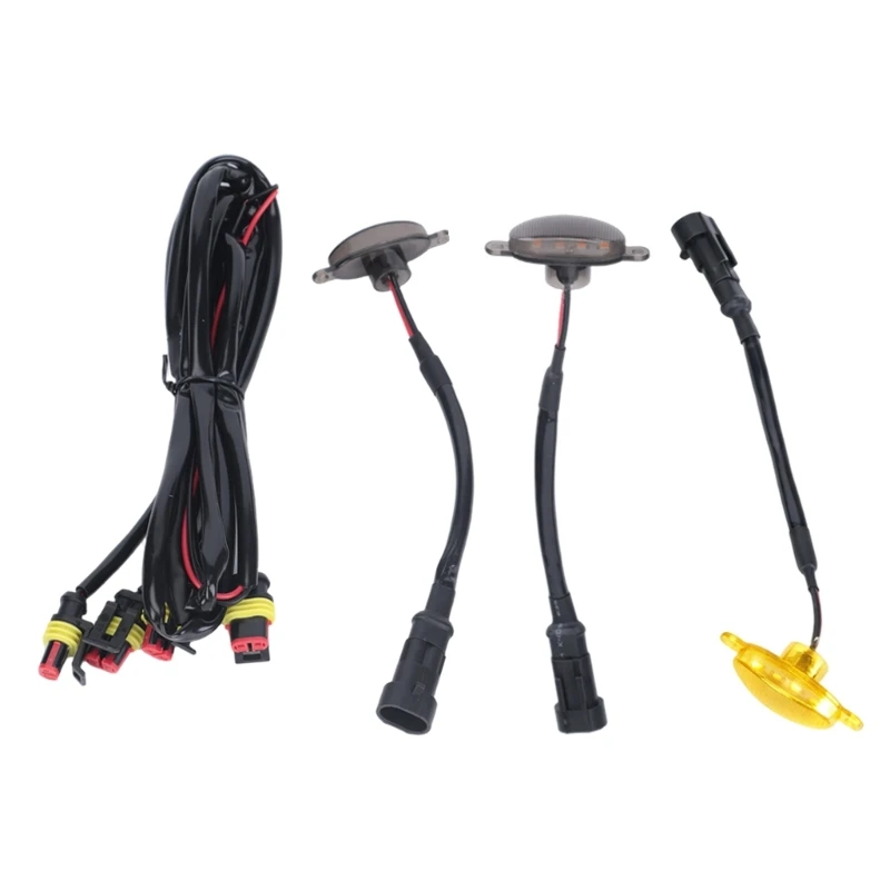 242A Front Grille LED Lights with Four-Point Layout, ABS Modules and One-to-Four Harness for 12V Vehicle Modification