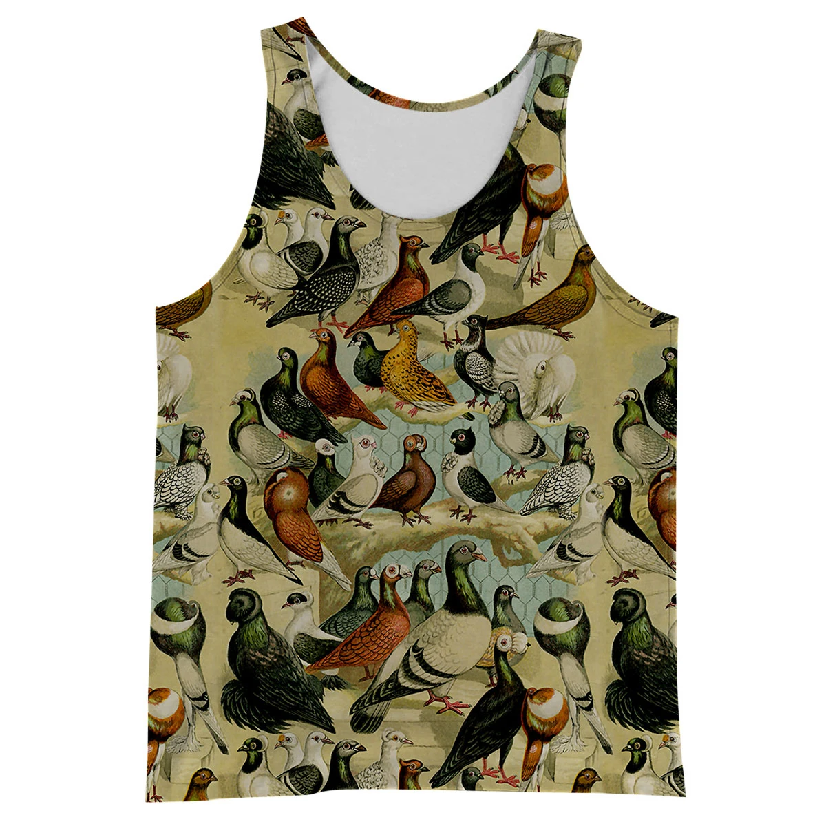 Men Tank Tops Animal Pigeon 3D Graphics Printed Vest Streetwear Casual Fitness Sleeveless Fashion Summer Teens Cozy Tops