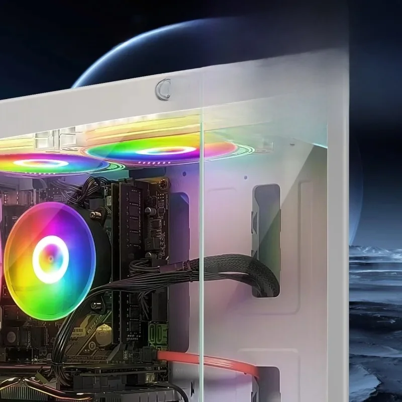 ゲーミングデスクトップPC、Radeon RX 580 16G、Core i7-6700 最大4.0Ghz、32G DDR4、2T SSD、600M WiFi、BT 5.0、RGBファンx5