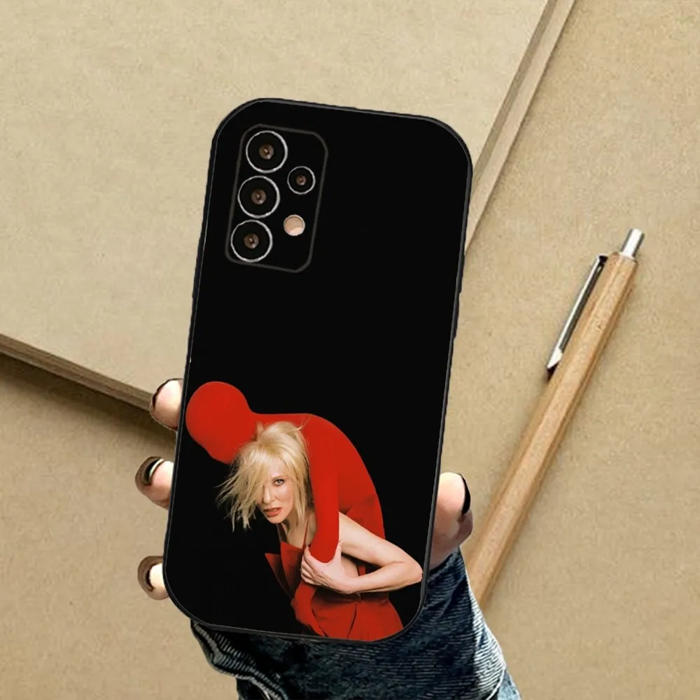 Cate Blanchett etui na telefon Samsung S24,23,23,22,30,21,10,9,Note20 Ultra,Lite,Ultra,5G,Plus,FE, czarne miękkie etui