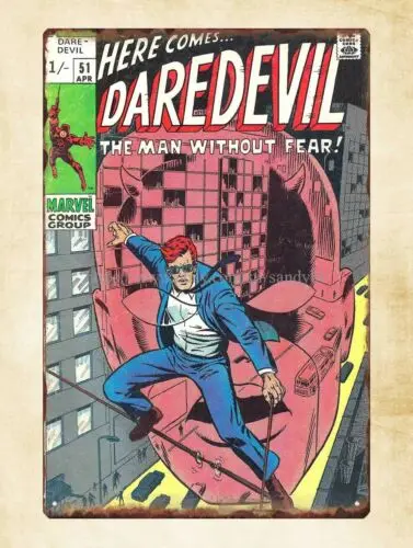 1p,superhero daredevil Comics metal tin sign cottage shops