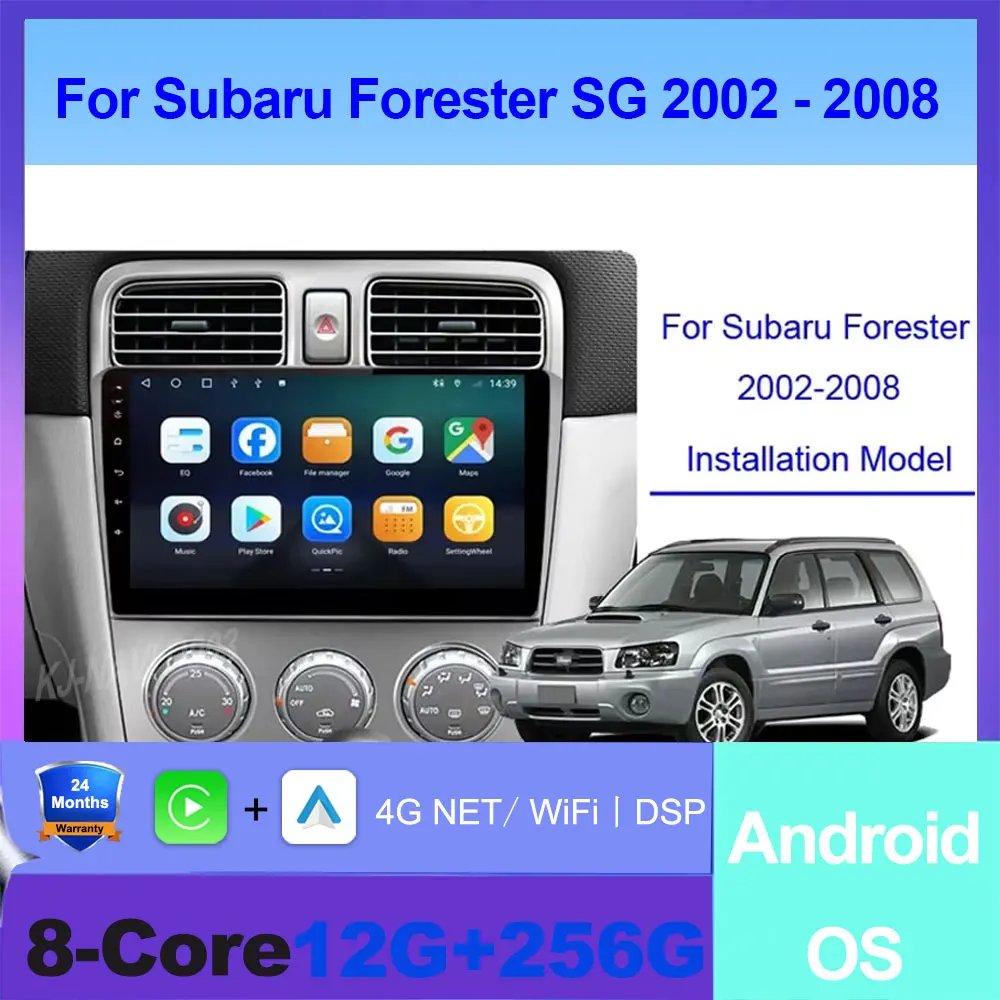 Radio samochodowe Subaru Forester SG 2002 - 2008, multimedialne, bezprzewodowe Carplay, odtwarzacz wideo, nawigacja GPS, Android Auto, DSP, narzędzie, wentylator