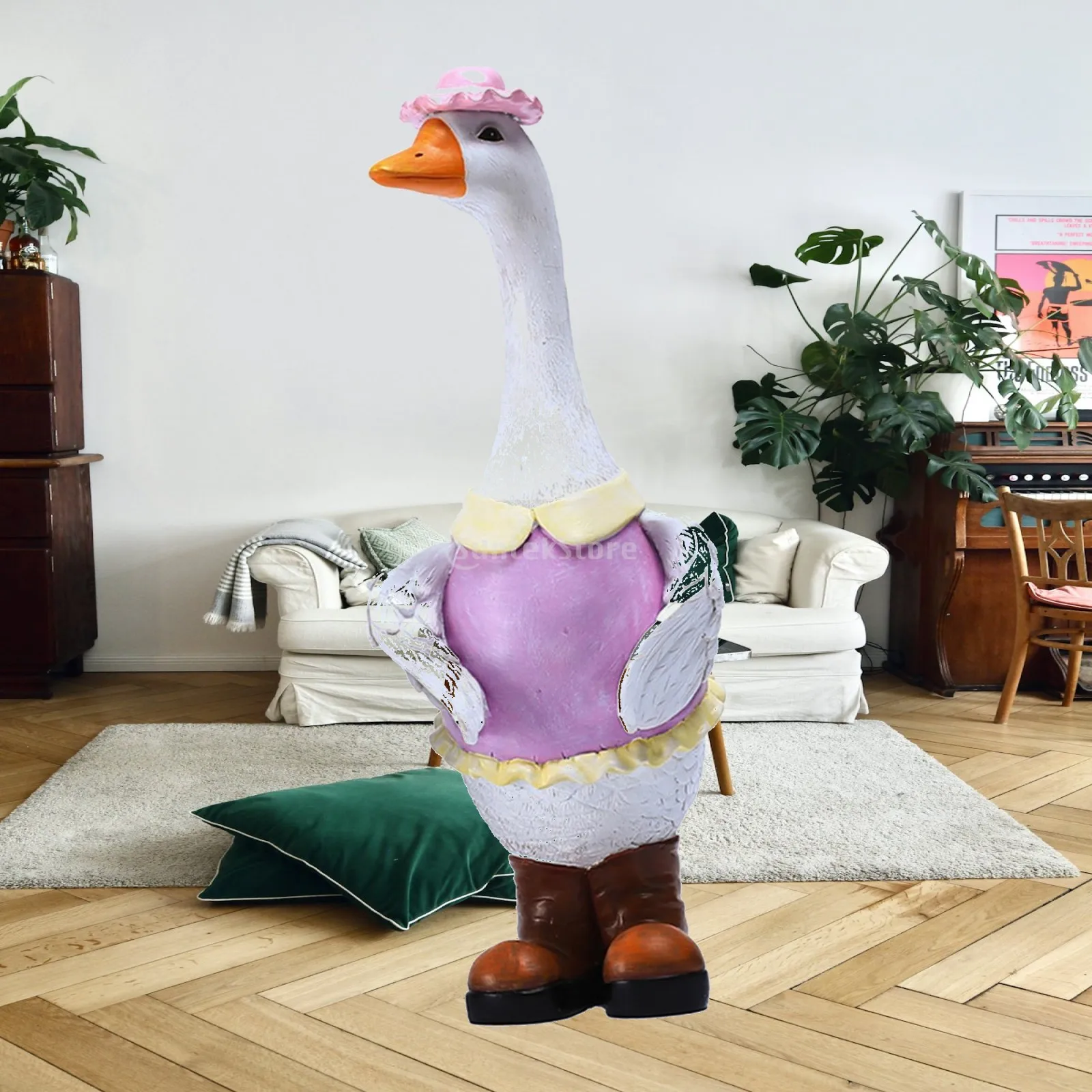 Nordic Goose Statues, Resin Cute Exquisite Simul Artificial Figurines for Balcony Bedroom Living Room Flower Beds Patio