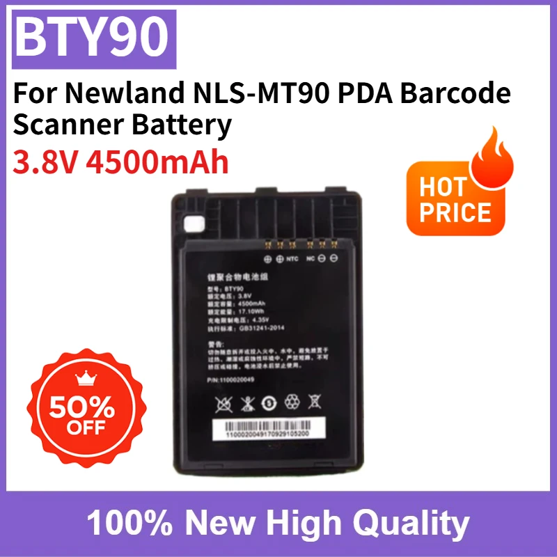 

Fast Shipping BTY90 3.8V 4500mAh Replaceable Battery for Newland NLS-MT90 PDA Barcode Scanner Battery High Quality