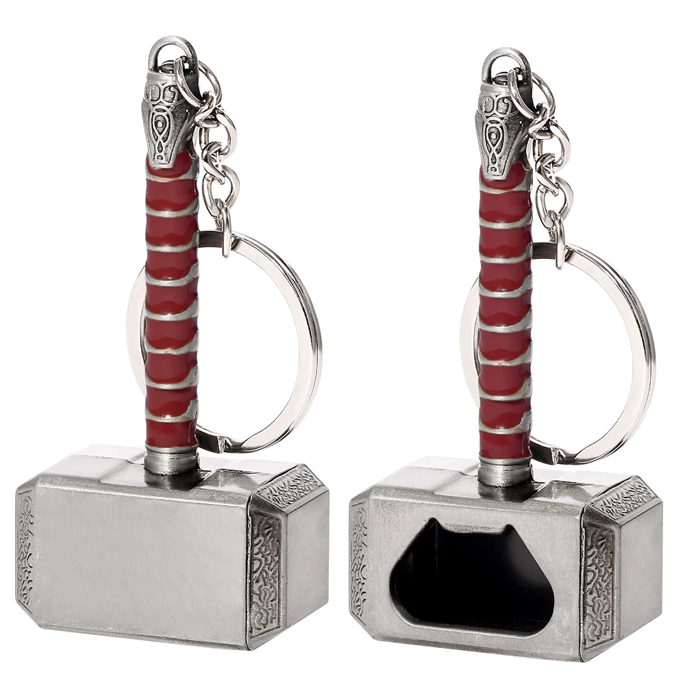 Llavero Abridor de Botellas con Forma de Martillo de Thor - Accesorios Metálicos de la Alianza de Vengadores