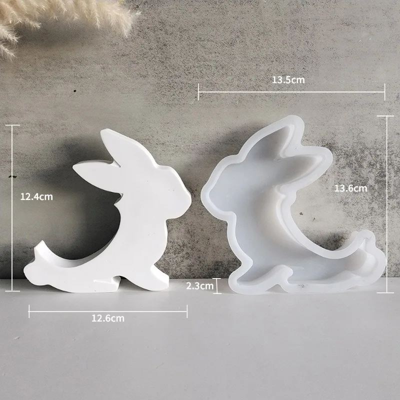 Easter Bunny Egg Candle Plug-in Silicone Molds DIY Gypsum Rabbit Animal Decoration Ornament Resin Mold Home Handicrafts Casting