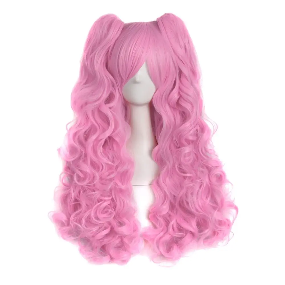 

Long Curly 28/70cm Clip-On Ponytail Wig for Women, Lolita Style, Pink