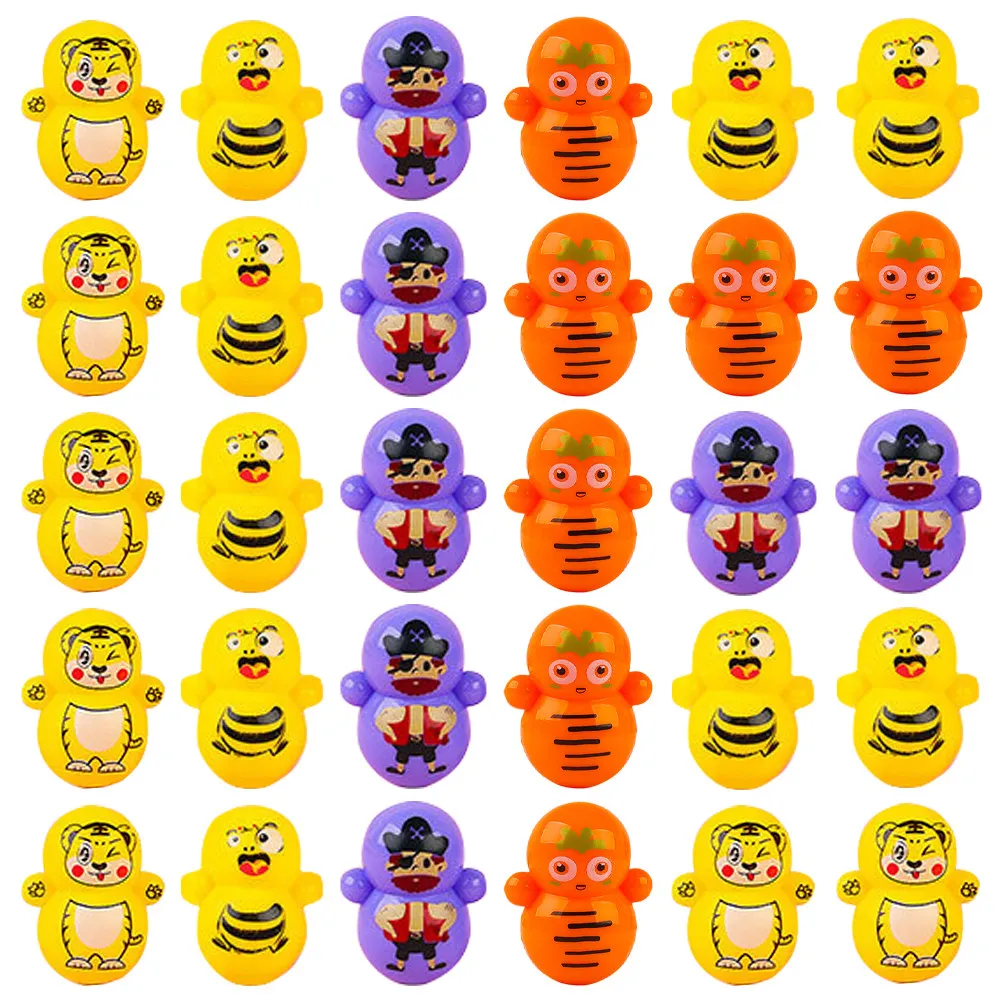 60 Pcs Cute Mini Tumbler Toy Bulk Desktop Ornament Cartoon Party Bag Fillers Favor Toys Goodie - view 2