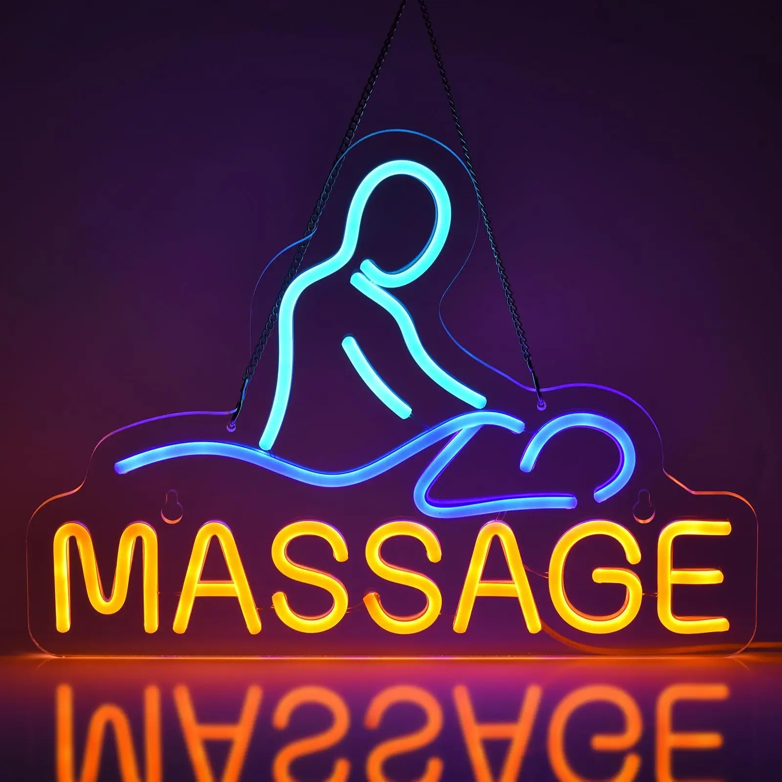 

MASSAGE neon sign, USB power supply, with dimmable switch, for massage parlors, beauty salons and relaxation space decoration