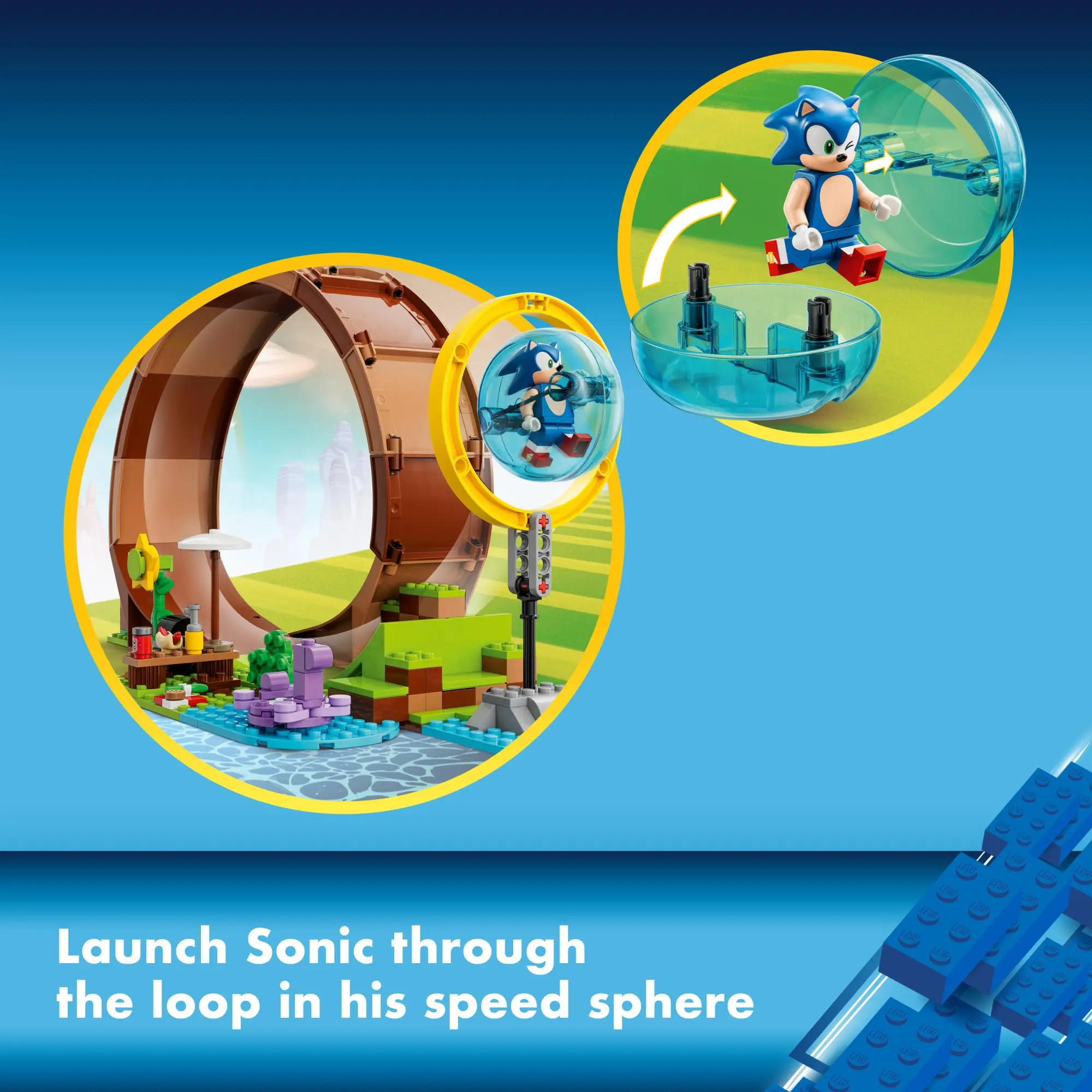 LEGO Sonic The Hedgehog Sonic’s Green Hill Zone Loop Challenge 76994 Building Toy Set with 9 Sonic Friends Characters Fun Gift