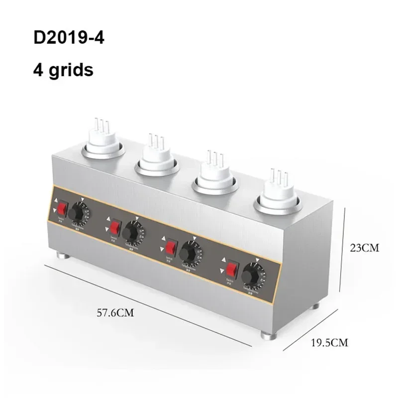 

Cheese Hot Chocolate Stainless Steel Warmer Melting Machine Electric Soy Sauce Bottle Heater Filling Machine 1/2/3/4 Grids