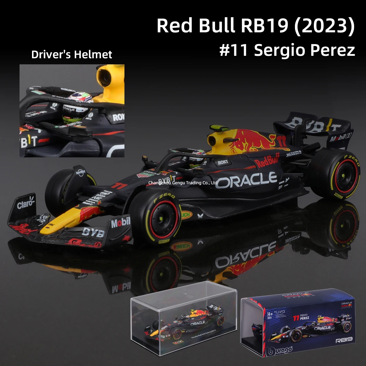 Bburago 1:43 Red Bull 2023 F1 Racing RB19 Die Cast Vehicles Model Formula Racing Car Toys Acrylic Box