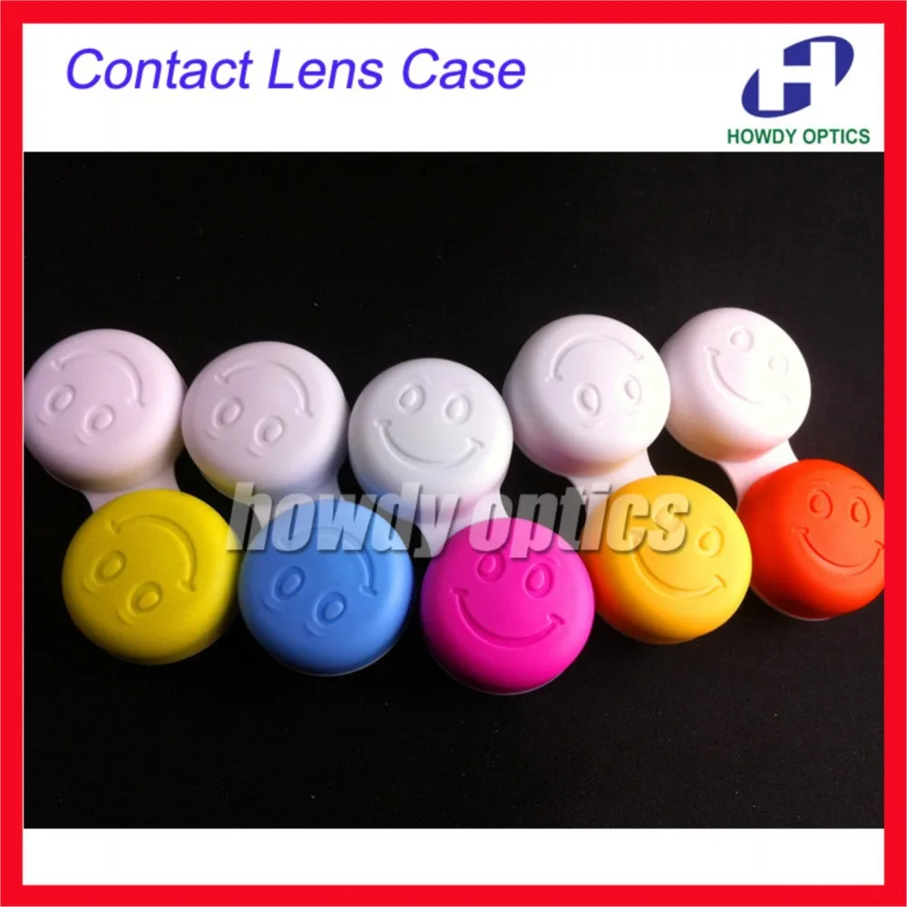 100pcs Wholesale Smile Contact Lens Case Contact Lenses Case Contact Lens Box Free Shipping