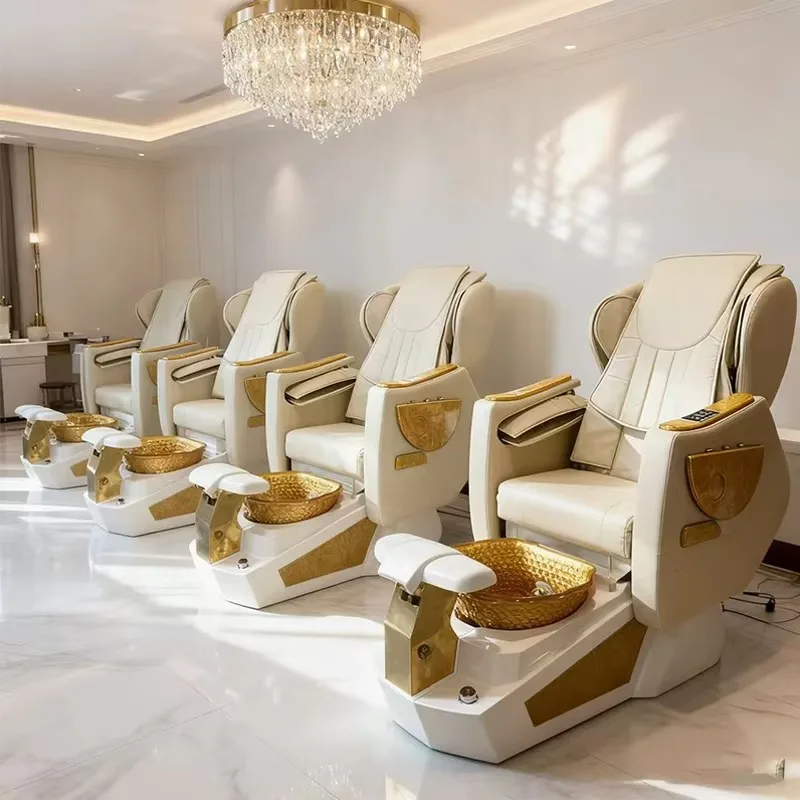 Luxury Design Super Relax Fashion Full Body Shiatsu Massage Pedicure Spa Chair Nail Salon Drain Pump Massage Back Shoulder Arm