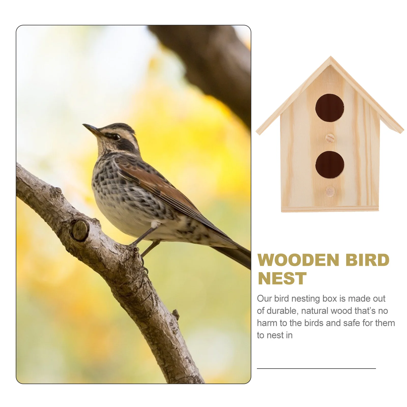 

2pcs Wooden Bird Nest Bird Breeding Box Parrot House Cage Accessory Incubation Case For Canary Lark Pet Supplies Durable Safe