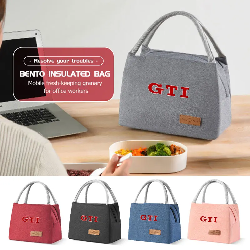

Car Lunch Bag Portable Outdoor Office Lunchbox Thermal Bags For Volkswagen VW Golf GTI Tiguan Passat CC Jetta MK