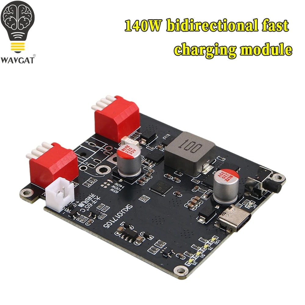 WAVGAT 140W PD3.1 Bidirectional Fast Charger Module 2S 3S 4S 5S 6S Lithium Battery Charging Board IP2366 BMS Charger Module