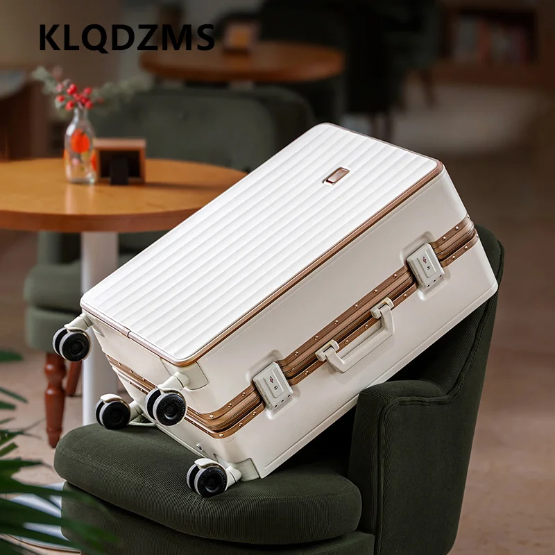 

KLQDZMS Women's Suitcase Sturdy and Durable Boarding Box Large Capacity Trolley Case 20"22"24"26"28 Inch Men's Rolling Luggage