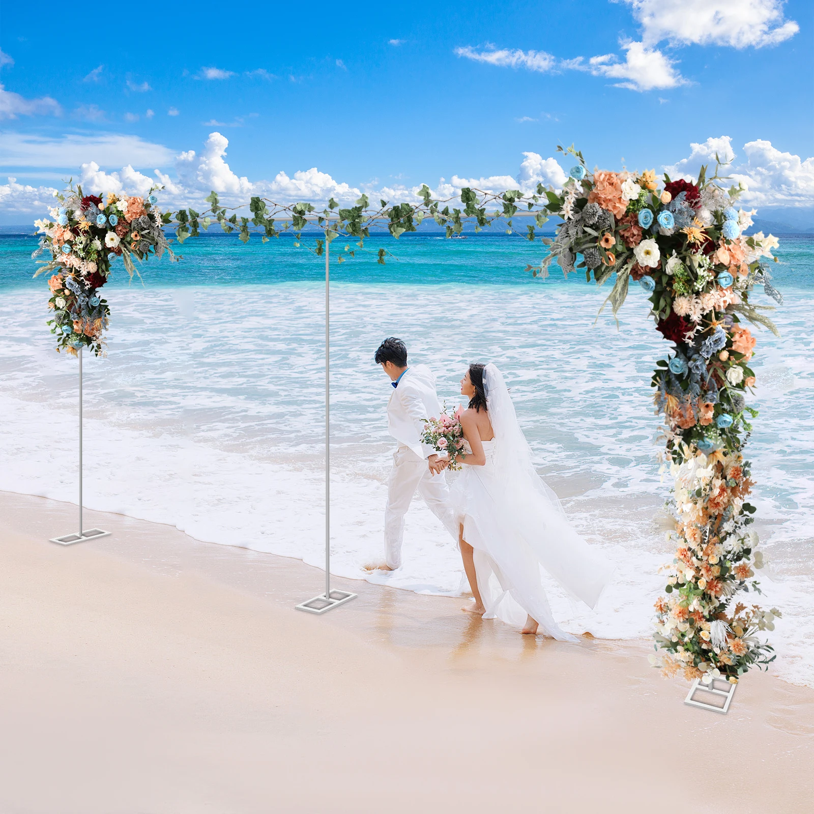 

19.69*9.84ft Backdrop Stand Wedding Backdrop Stage Metal Stand event decor Kit for Parties Photography Wedding Party Decoration