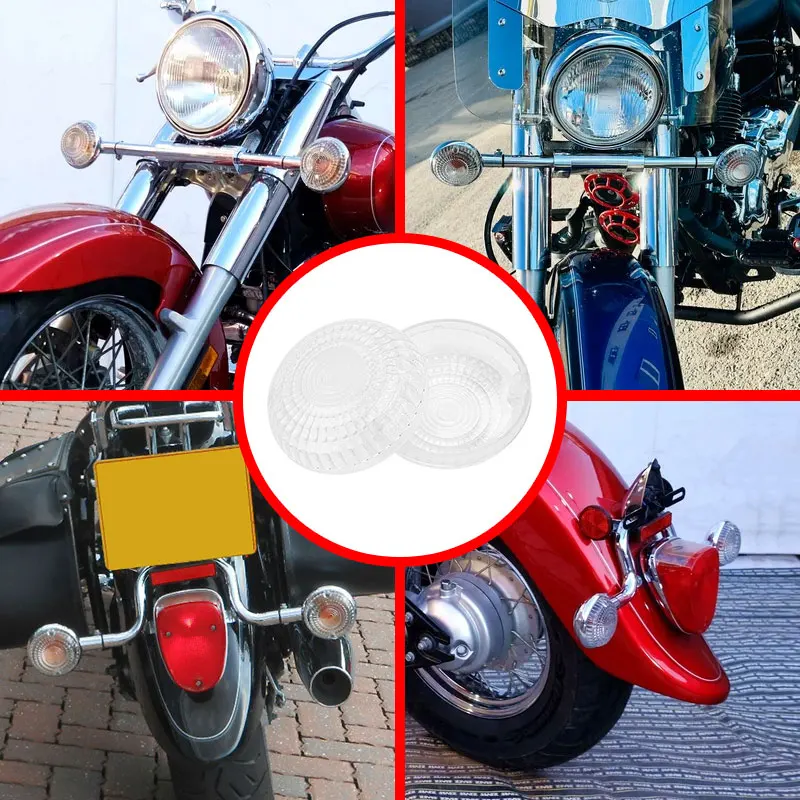 2 Pcs Motorcycle Clear Turn Signal Light Indicator Lens Cover For Yamaha V-Star 250 650 1100 Road Star V-Max Virago 750