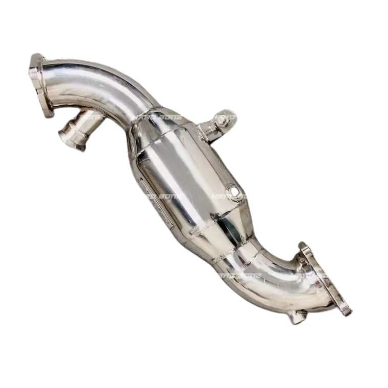 High Performance Stainless Steel Downpipe for  Giulia/Stelvio 2.0T 2017-2019 Ternary Head Section 200Cell Exhaust Pipe