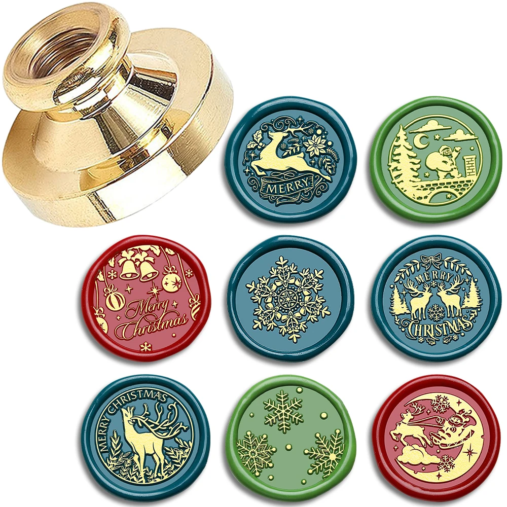 New Arrivals Christmas themed Wax Seal Stamp, Brass Sealing Wax Stamp for Wedding Invitations, Christmas Cards, Envelopes & Part
