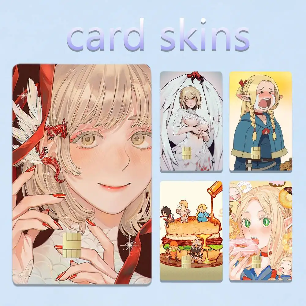 D-delicious in dungeon 4pcs 1Set Laser Holographic Sticker Skin Cover for Credit Bank Debit Card