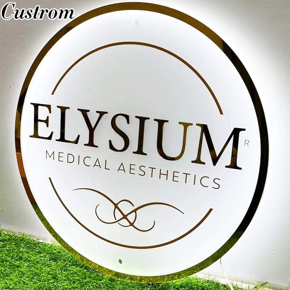 Customized Business Sign With LED Backlit Floating LED Personalized Logo Sign for Beauty Salon Office Spa Illuminated Wall Sign