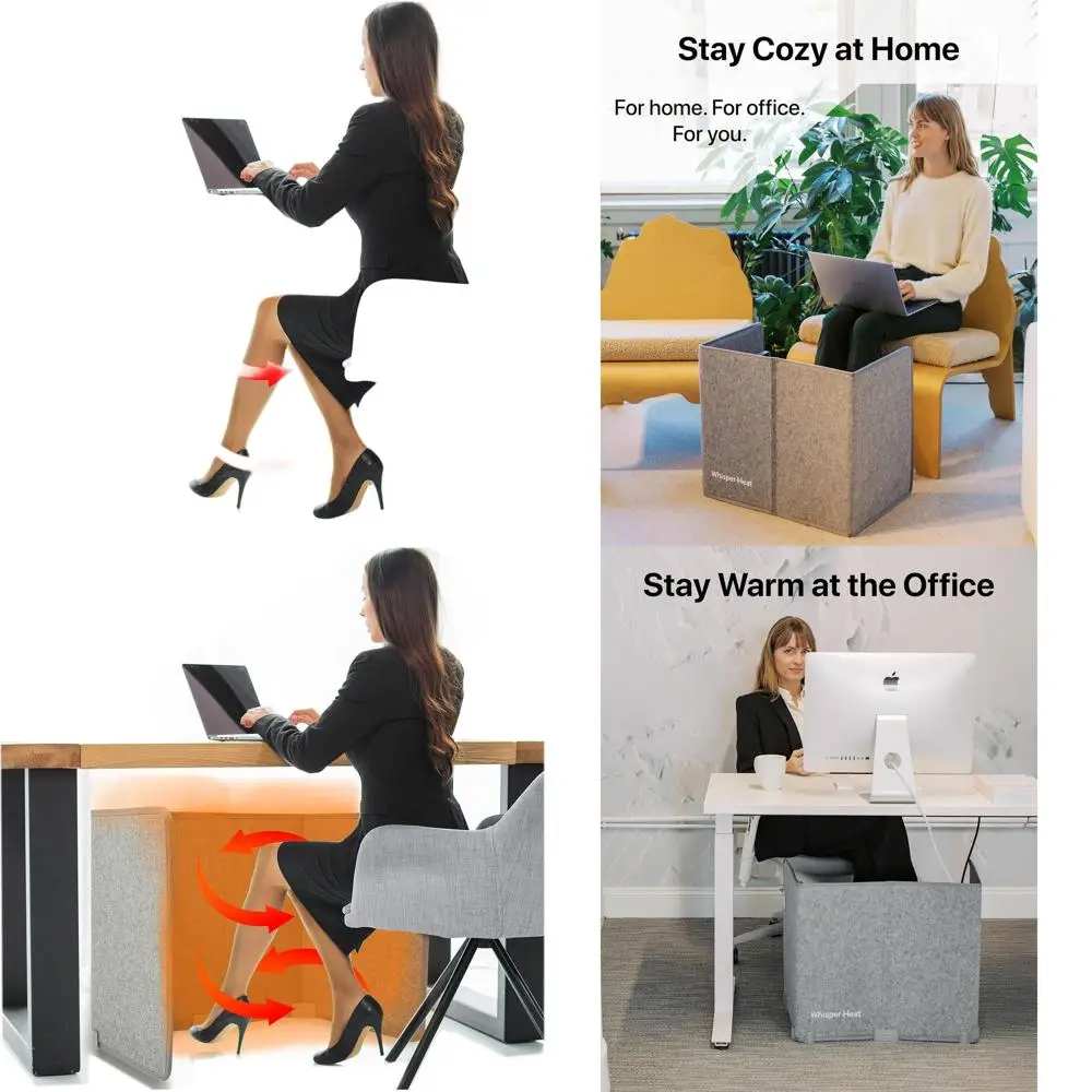 

Under Desk Warmer - Silent and Energy Efficient - Personal Under Desk Heater for Legs and Feet - for Office and Home - with Ther