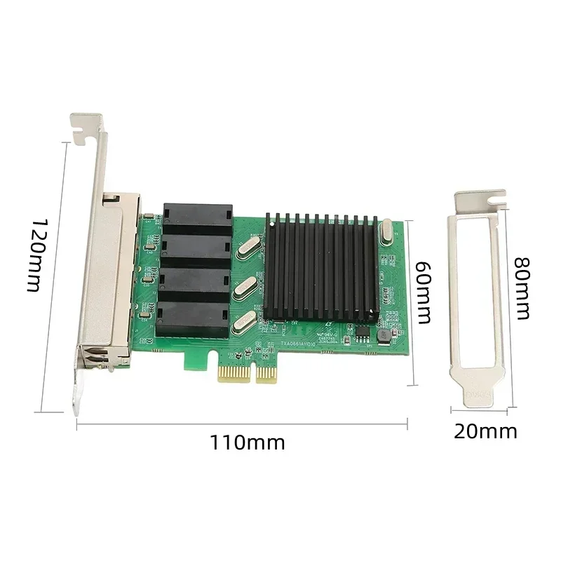 Placa de rede gigabit completa de 4 portas PCIe 1X para porta de rede de servidor de 4 portas EXSI agraciamento sem medo roteamento suave 8111H