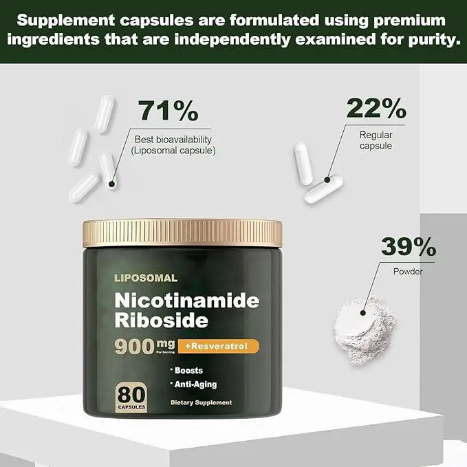 1 bottle of nicotinamide riboside capsules promotes fat consumption increases brain cell vitality improves digestive system