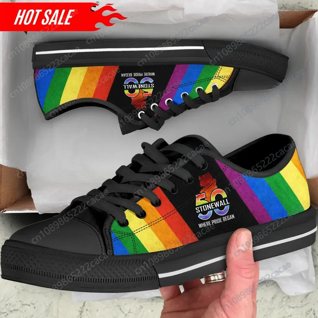 

Fashion Canvas Low Top Shoes for Women LGBT Pride Design Rainbow Flag Sneaker for Girls Female Casual Flats Footwear