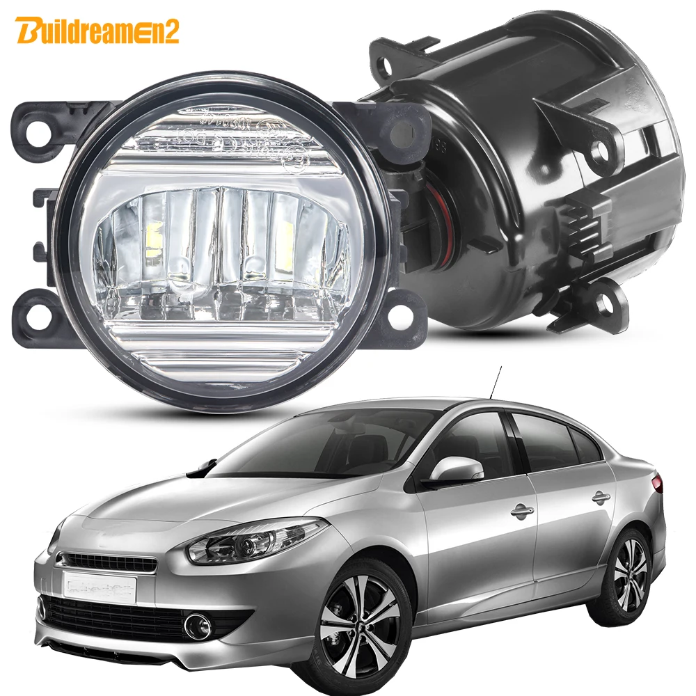 

2 X Car Front Fog Light Assembly For Renault Fluence L30 Saloon 2010-2015 30W H11 External LED Fog Daytime Running Lamp DRL 12V