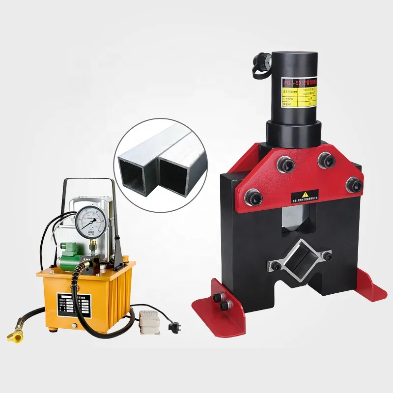 

Hydraulic square tube cutting machine and electric pump