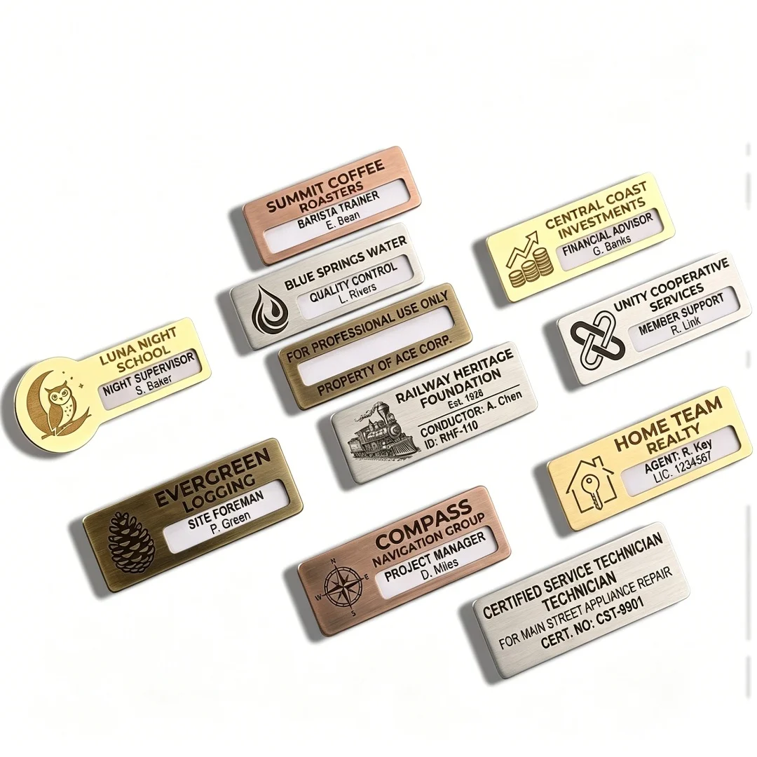 High Strength Neodymium Magnetic Name Badge Holders Steel Backing Plate Permanent Adhesive Front Secure ID Card Magnets Cutting